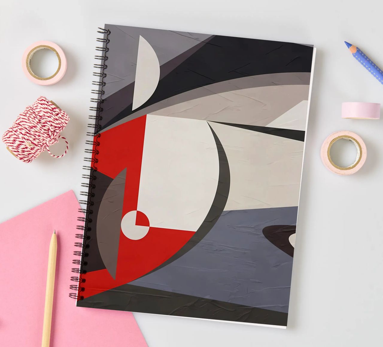 GEOMETRIC ABSTRACT 563B1 spiral notebook by Aiden Garcia