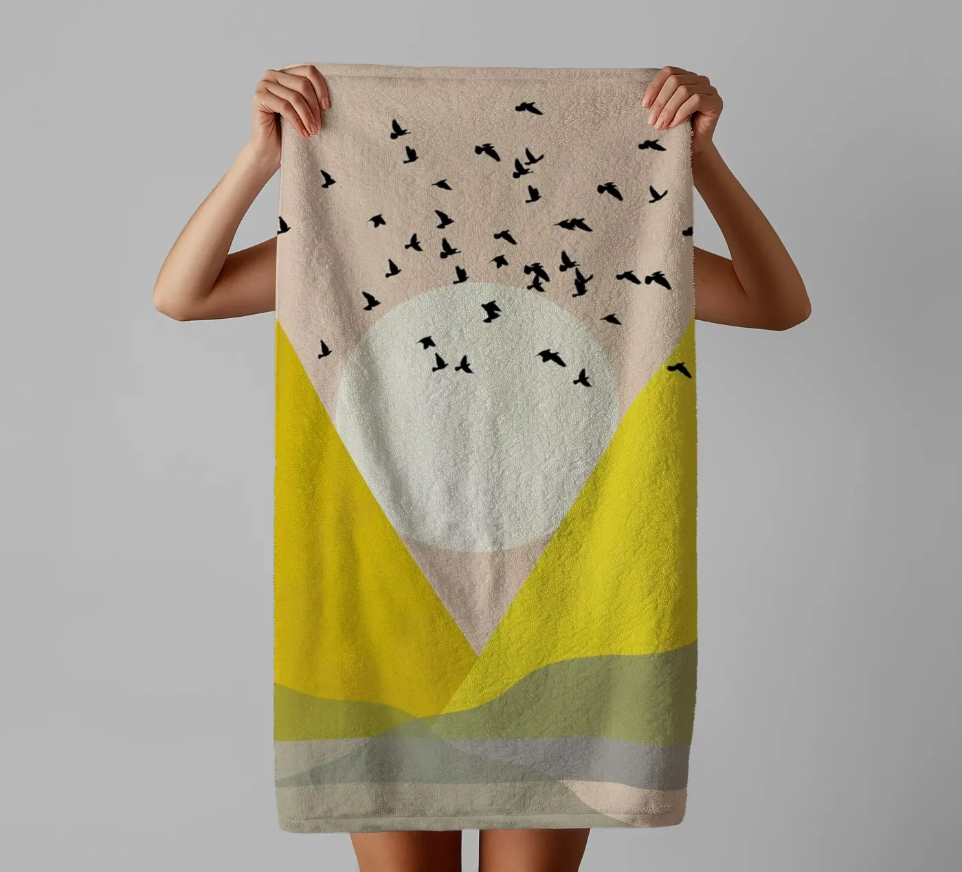 Sunflock badhanddoek van Pure