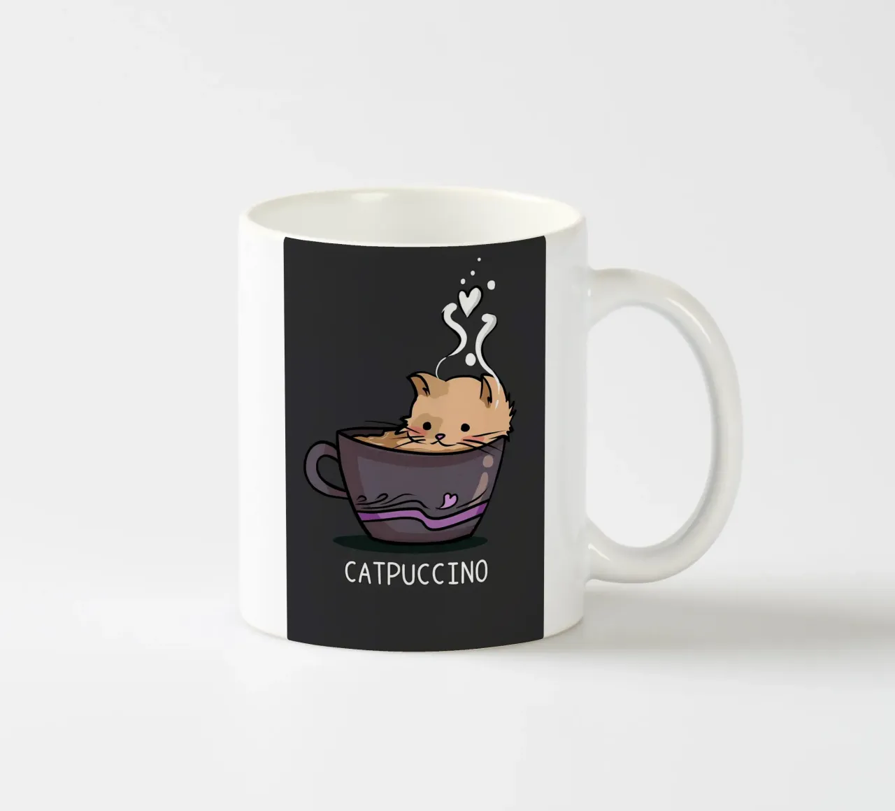 Catpuccino Funny Pun tazza in ceramica da Bartosz Powalka