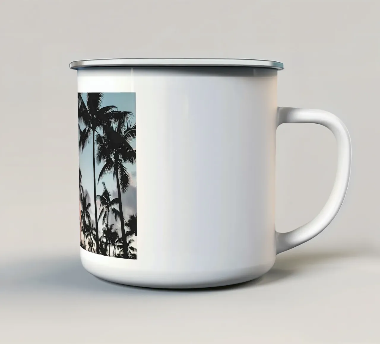 Tramonto sulle palme tazza in smalto da Matthew Katz