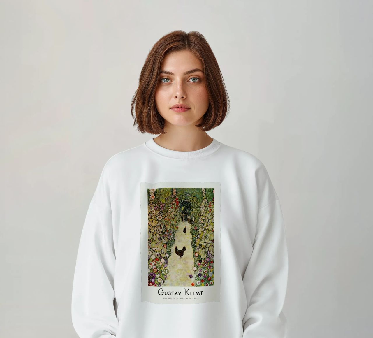 Klimt - Garden Path with Hens felpa da ARTOTHEK