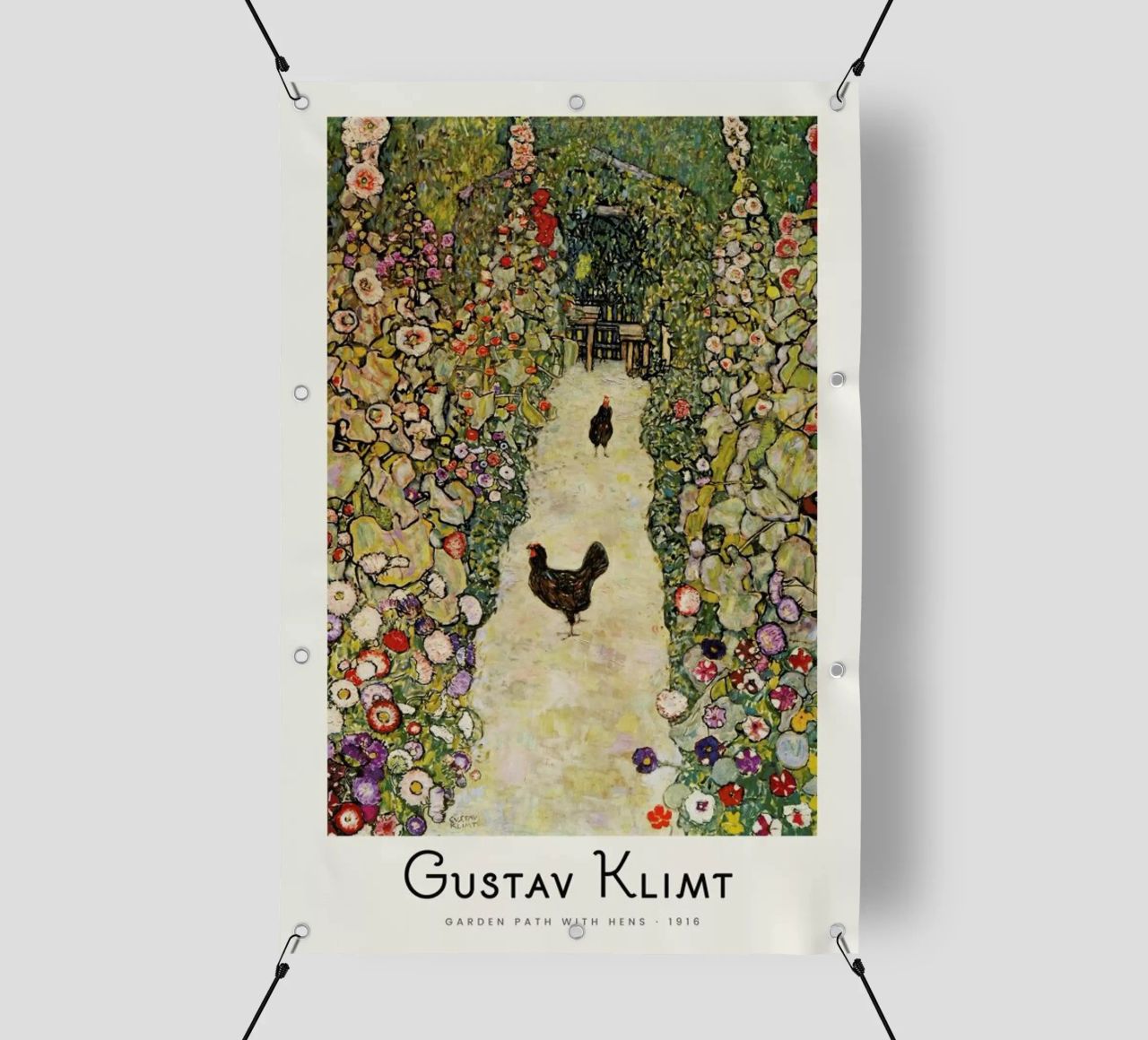 Klimt - Garden Path with Hens telo in pvc da ARTOTHEK