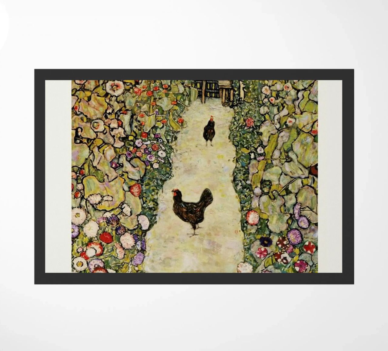 Klimt - Garden Path with Hens felpudo de ARTOTHEK
