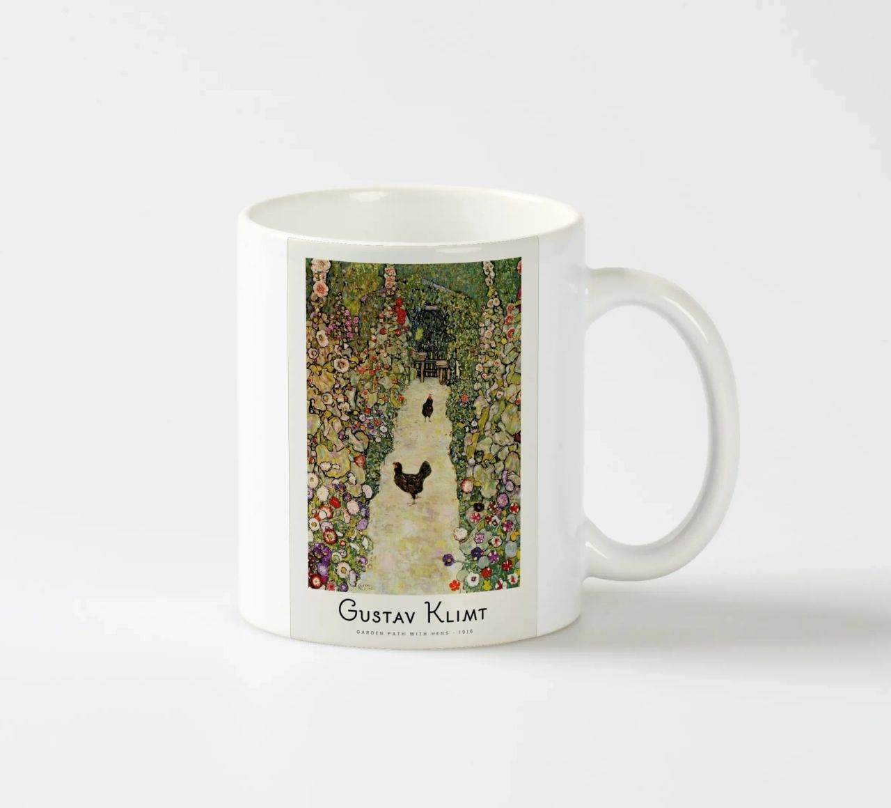 Klimt - Garden Path with Hens tazza in ceramica da ARTOTHEK
