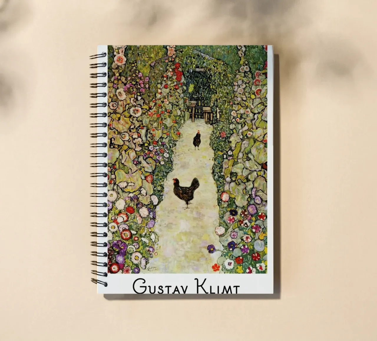 Klimt - Garden Path with Hens spiral notebook by ARTOTHEK