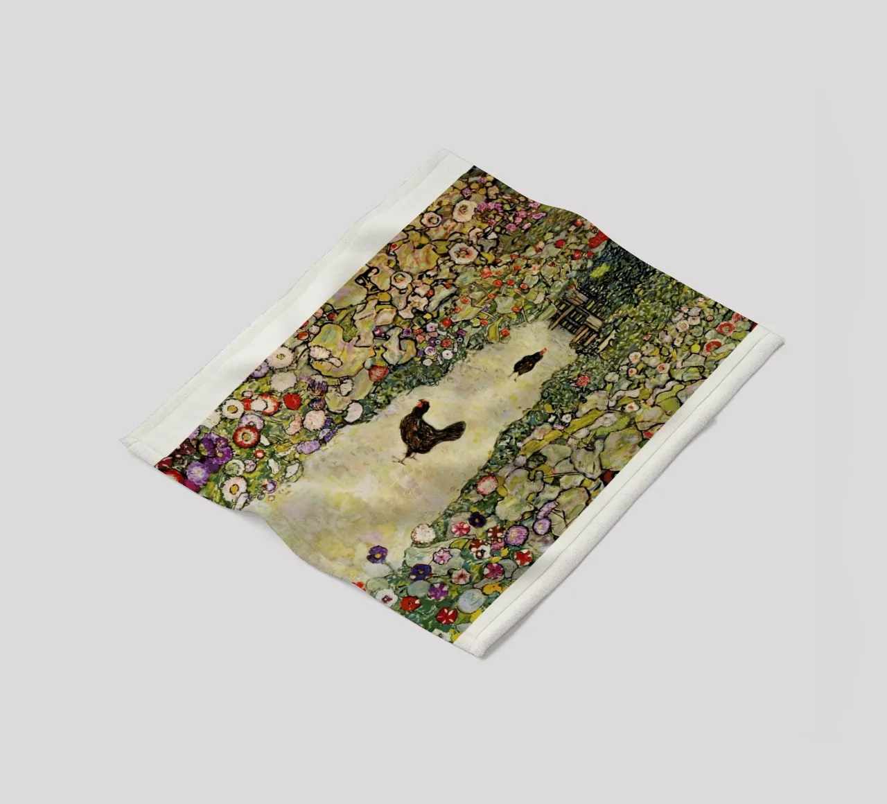 Klimt - Garden Path with Hens coperta in pile da ARTOTHEK