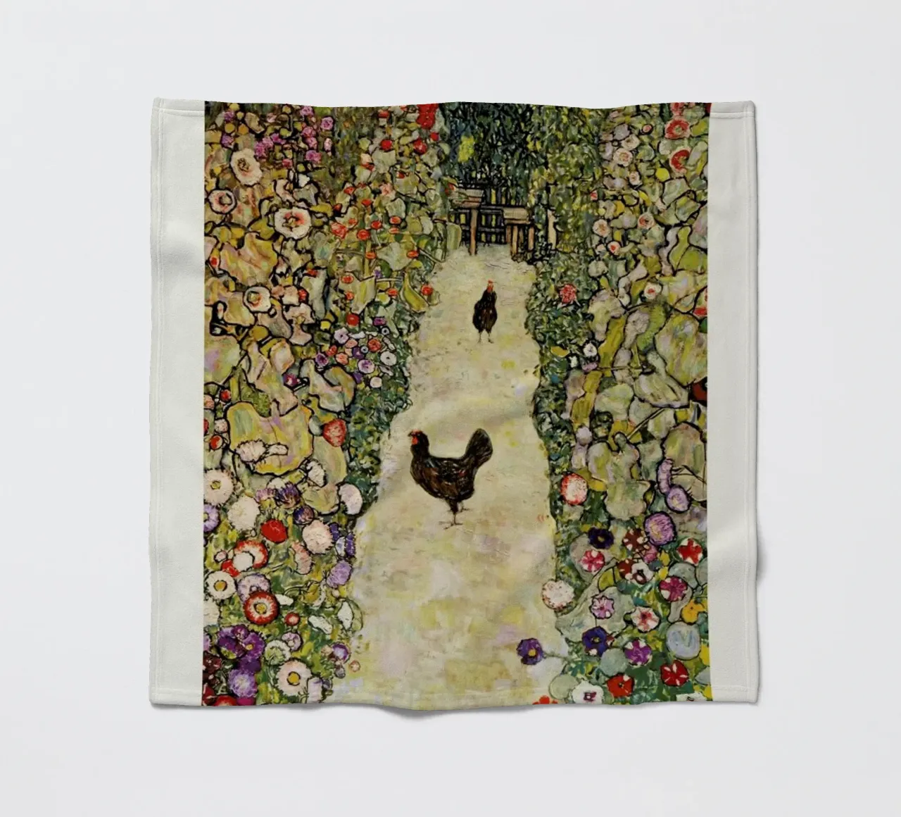 Klimt - Garden Path with Hens coperta in pile da ARTOTHEK