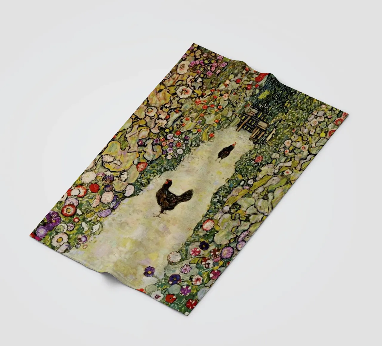 Klimt - Garden Path with Hens coperta in pile da ARTOTHEK
