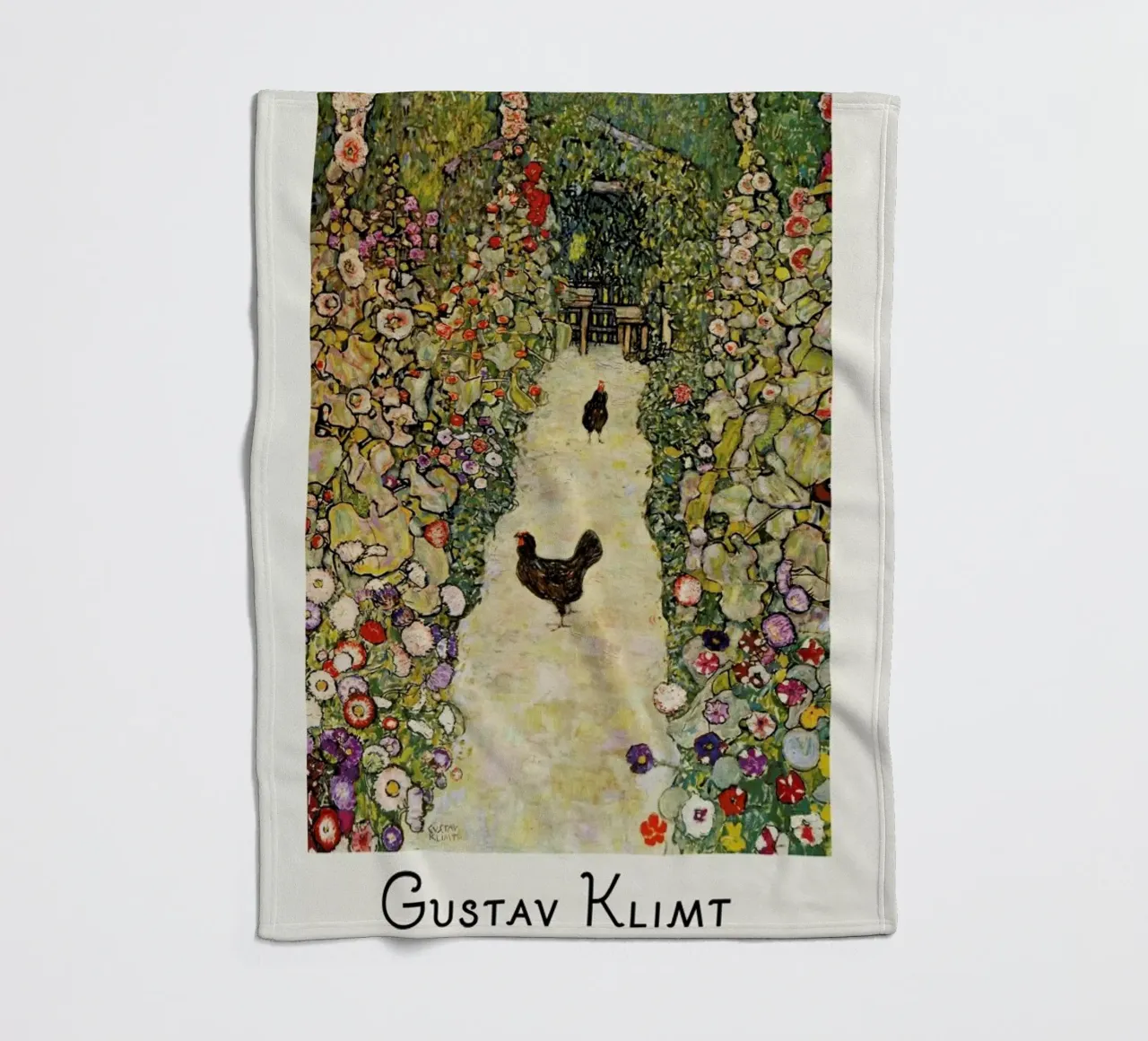 Klimt - Garden Path with Hens coperta in pile da ARTOTHEK