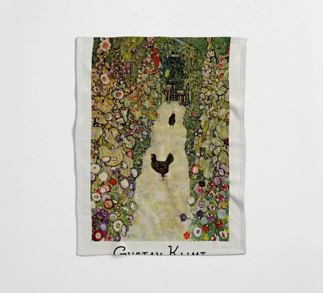 Klimt - Garden Path with Hens coperta in pile da ARTOTHEK