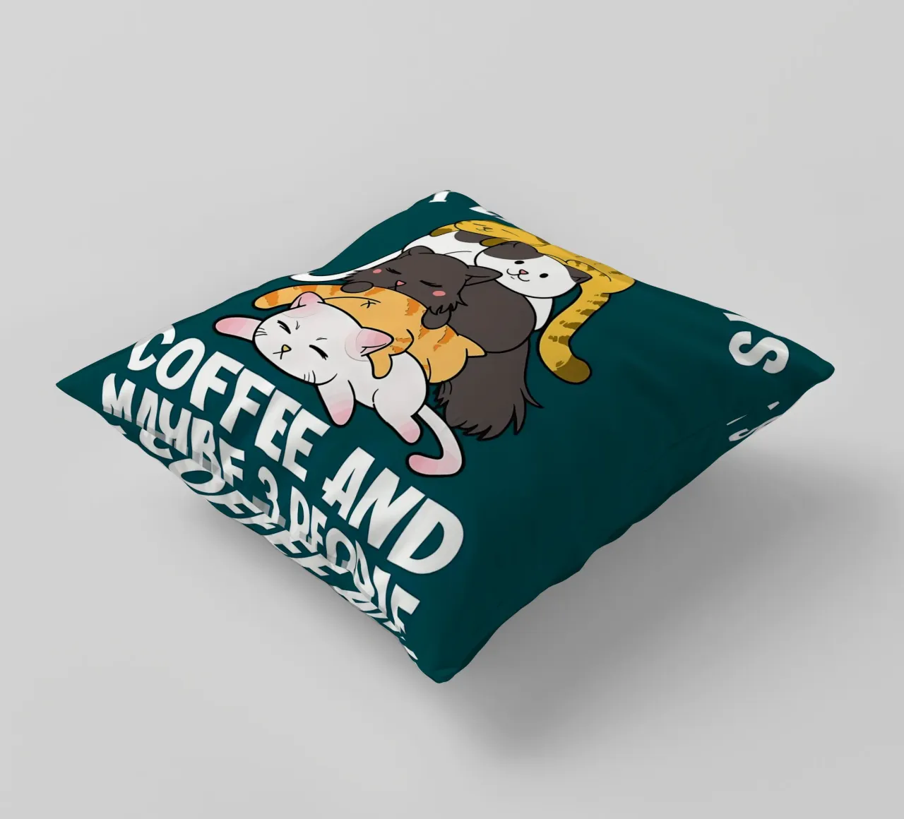 Gatti caffè e 3 persone cuscino da Bartosz Powalka