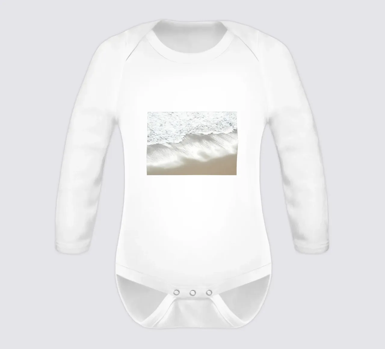 Algarve Ocean Bliss 1 long-sleeve baby romper by Matthew Katz