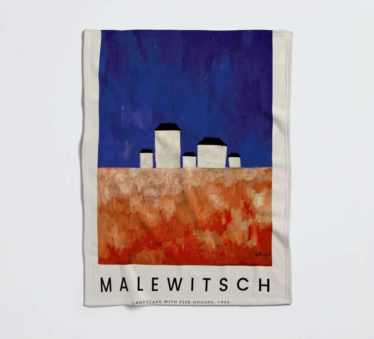 Malewitsch - Landscape with Five Houses coperta in pile da ARTOTHEK
