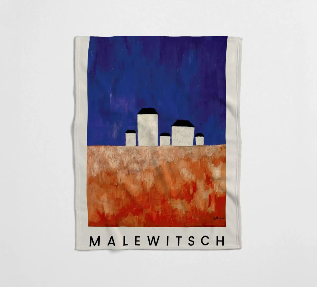 Malewitsch - Landscape with Five Houses coperta in pile da ARTOTHEK