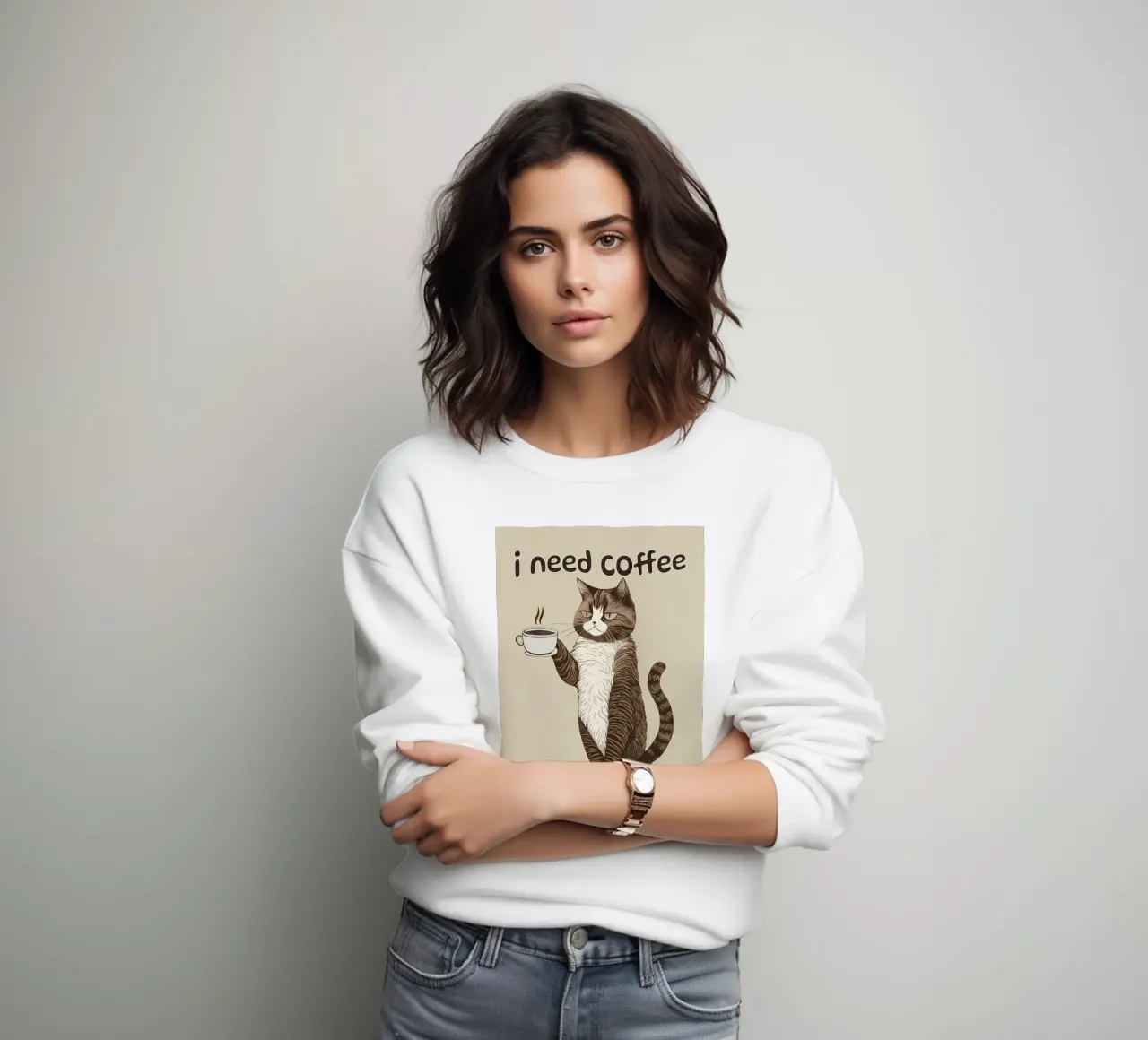 Ich brauche Kaffee Sweatshirt von Bartosz Powalka