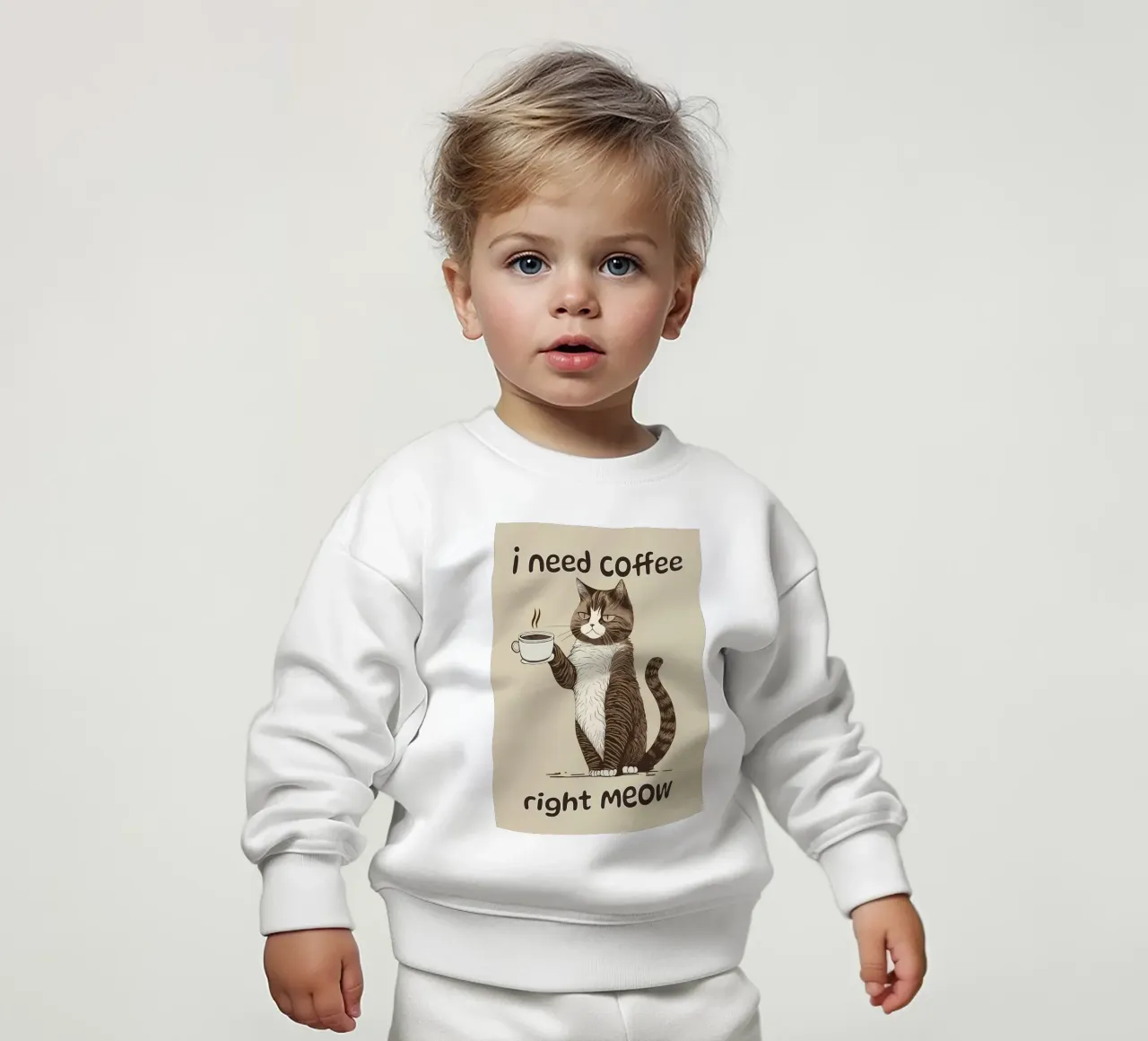 I Need Coffee Right Meow sudadera de bebé de Bartosz Powalka