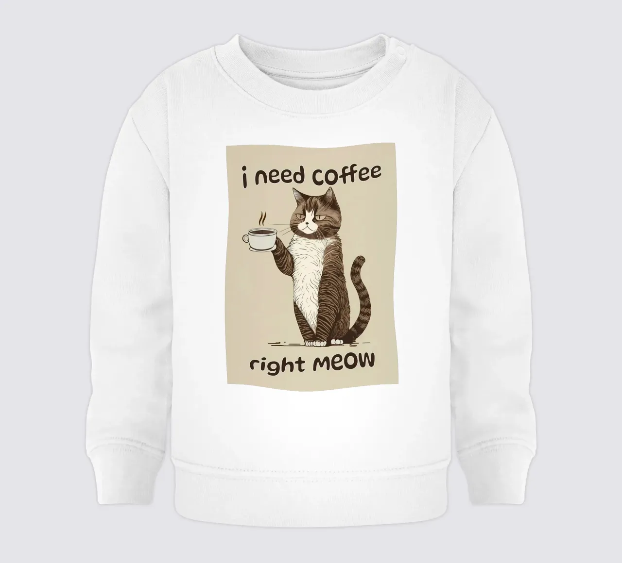 I Need Coffee Right Meow sudadera de bebé de Bartosz Powalka