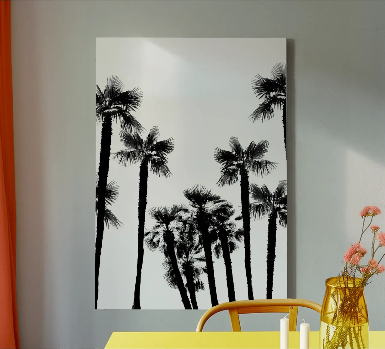 Tropische palmbomen 2 canvas met Baklijst van Matthew Katz