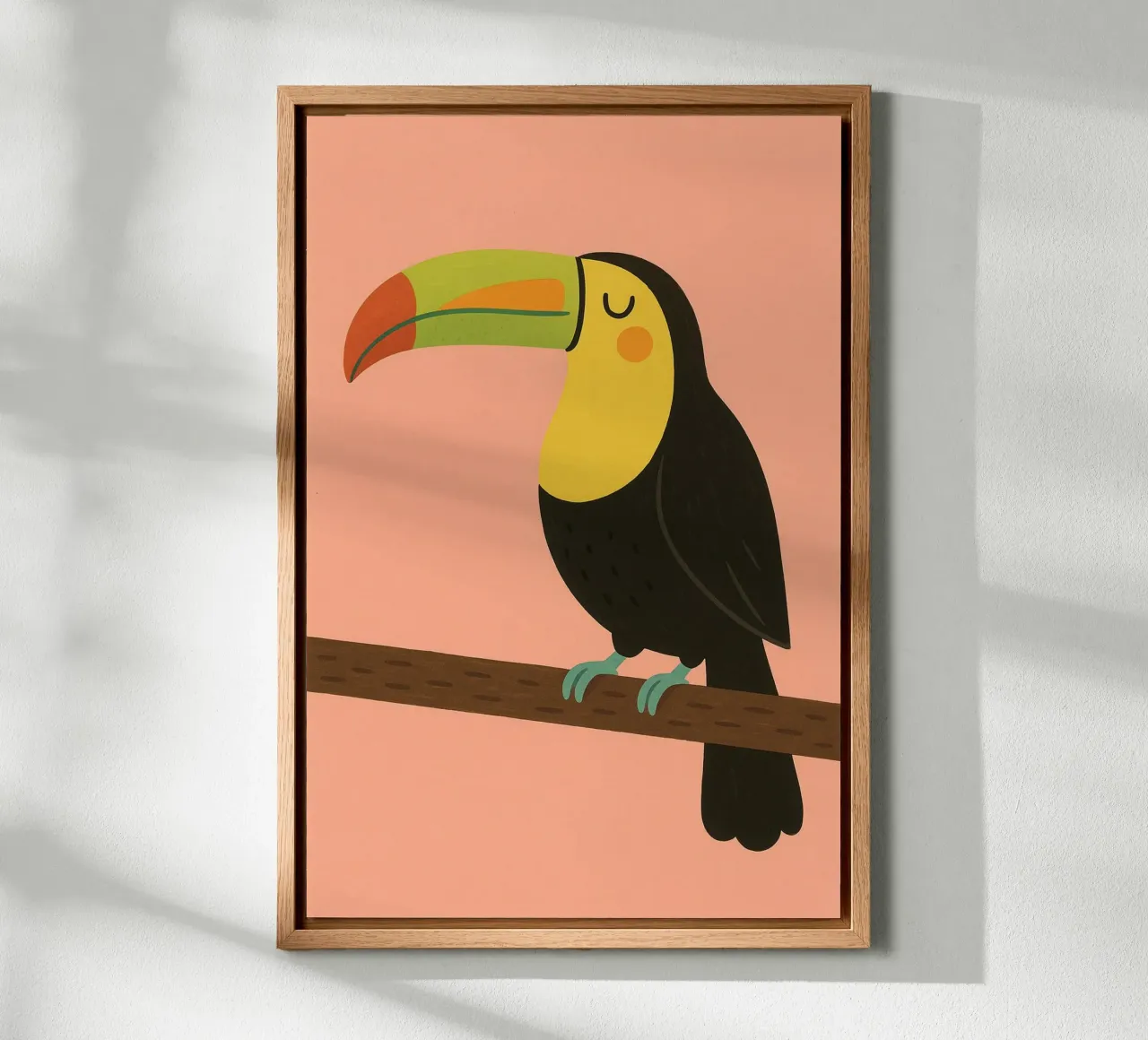 Tucano colorato - Animale per bambini alluminio dibond da Tiny Tails & Stripes