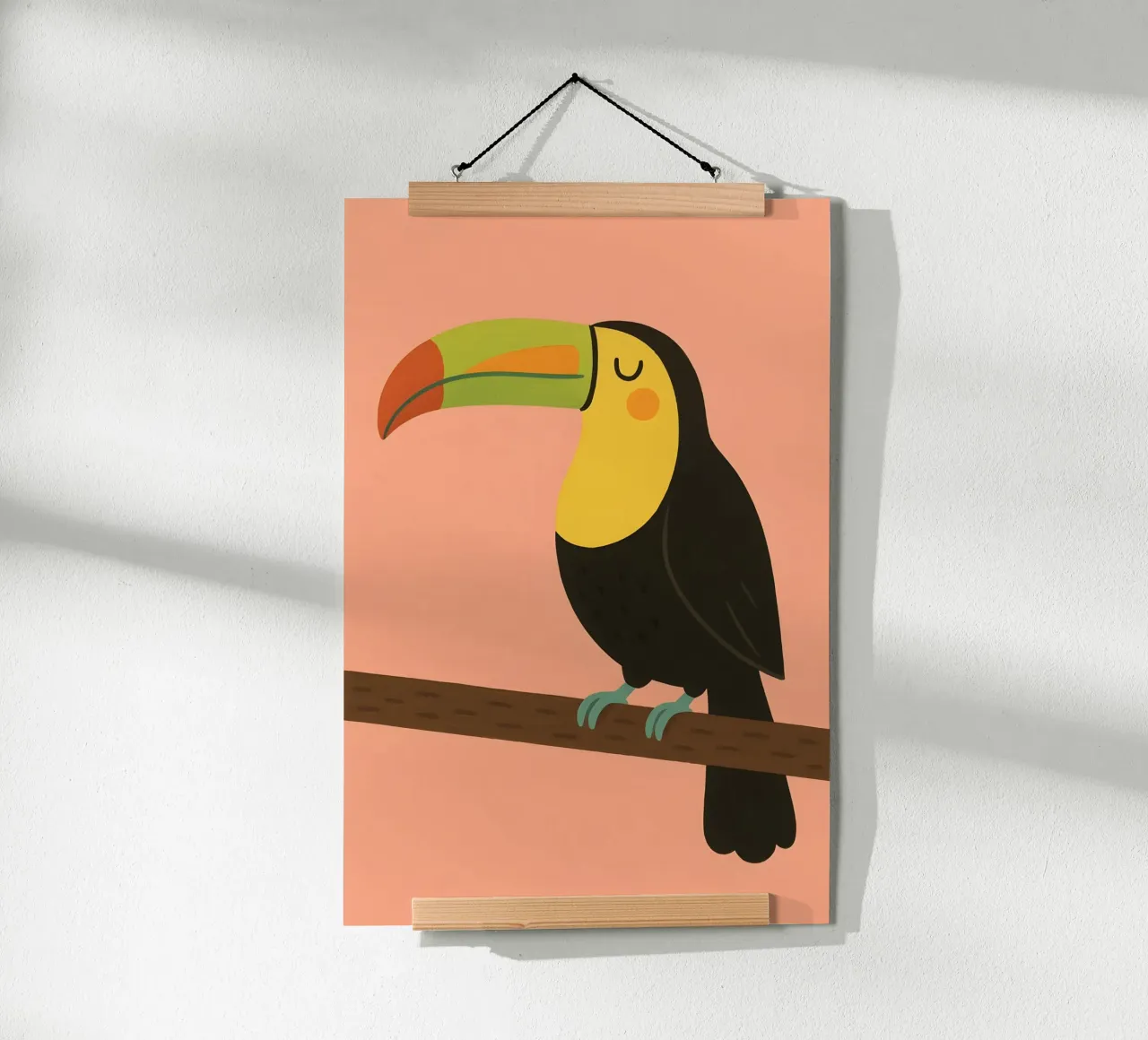 Bunter Tukan - Kinder Tier Poster von Tiny Tails & Stripes