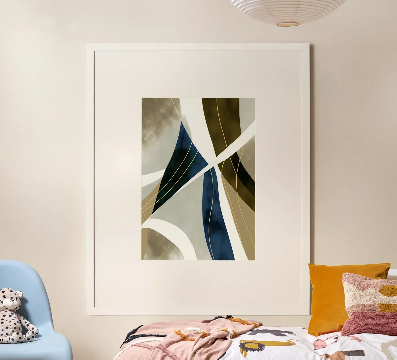 Art abstrait bleu-or hahnemühle de Aiden Garcia