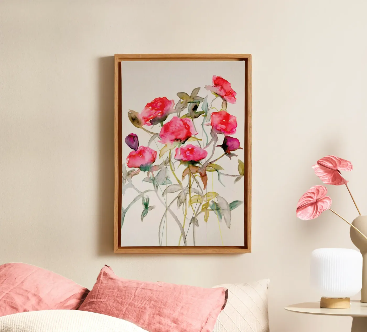 Rosa Leinwand von Leigh Viner