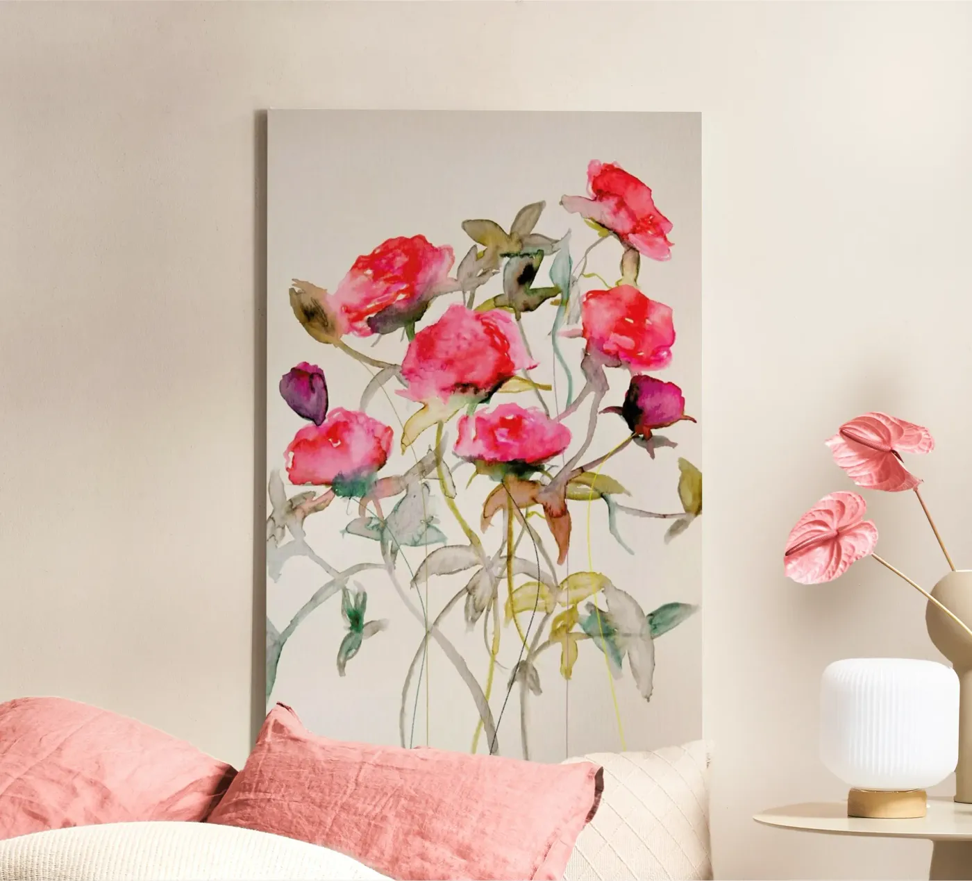Rosa Leinwand von Leigh Viner