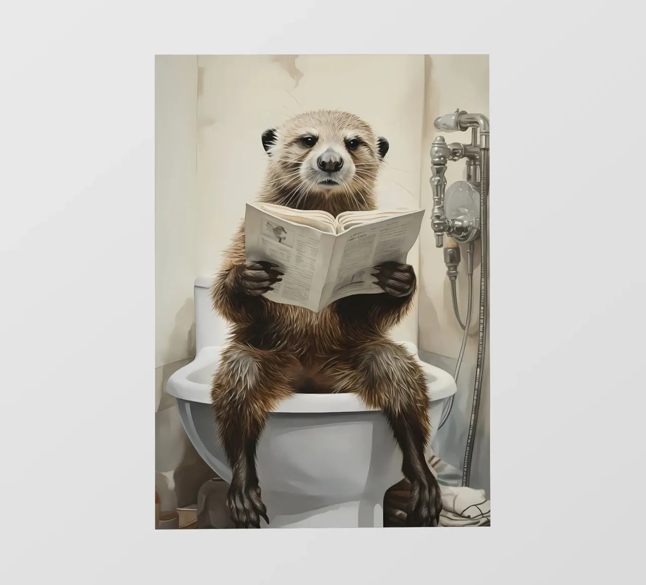 Otter on toilet backlit film by Adrian Patel