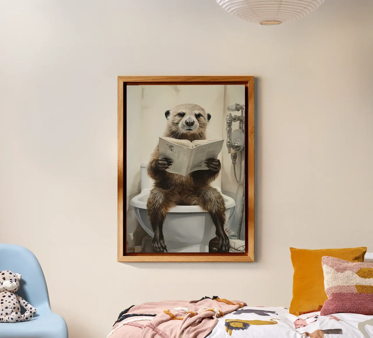 Otter on toilet alu-dibond by Adrian Patel