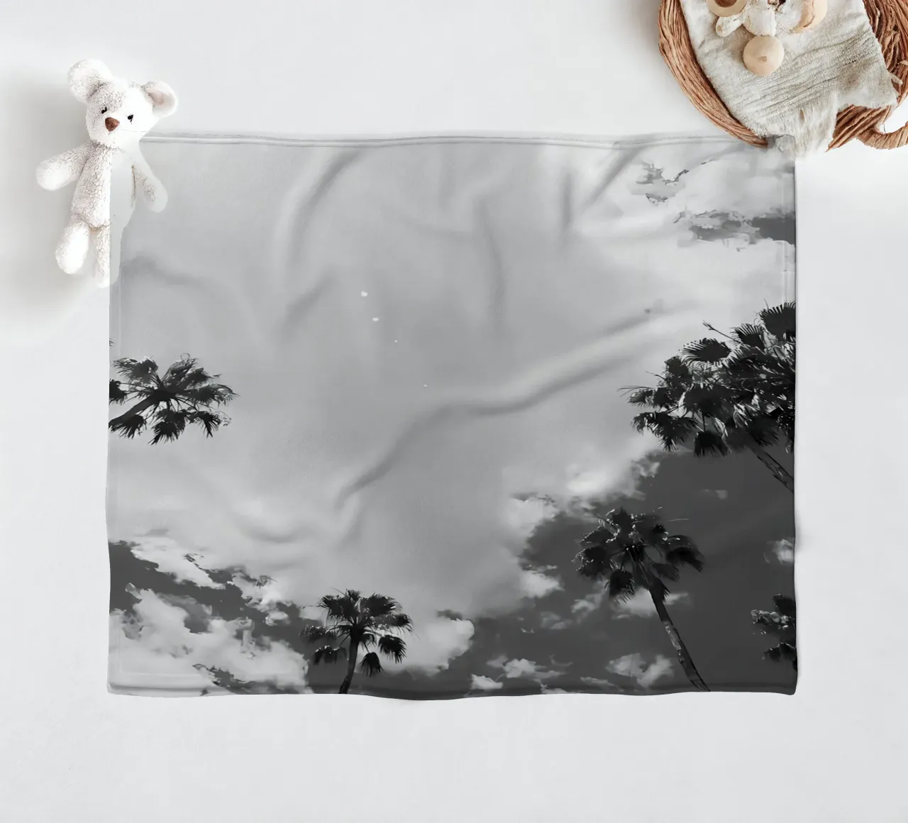 Under the Palm Trees 14 fleece blanket by Matthew Katz