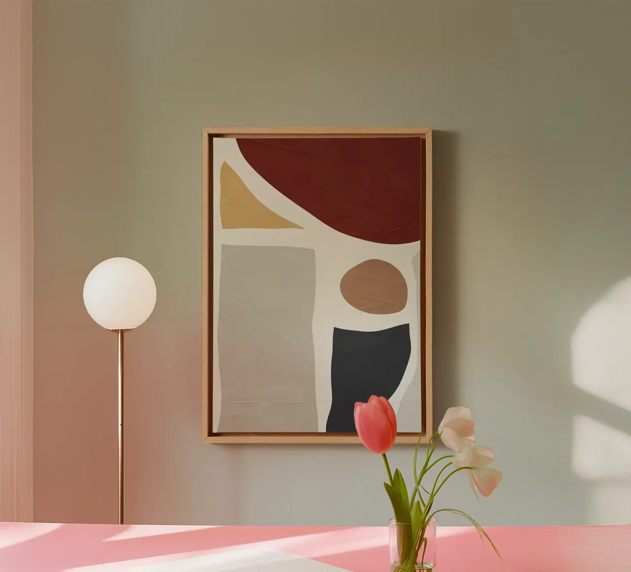 ORGANISCH ABSTRACT 61A5 canvas met Baklijst van Aiden Garcia