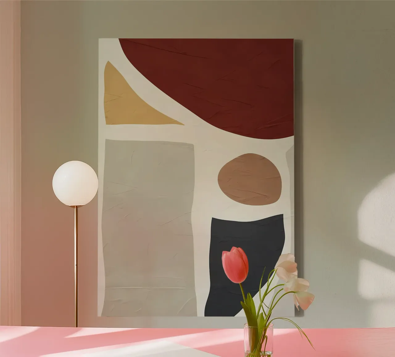 ORGANISCH ABSTRACT 61A5 canvas met Baklijst van Aiden Garcia