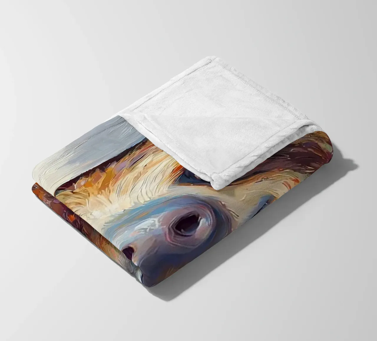 Sloth with Toilet Paper Hat fleece blanket by Adrian Patel