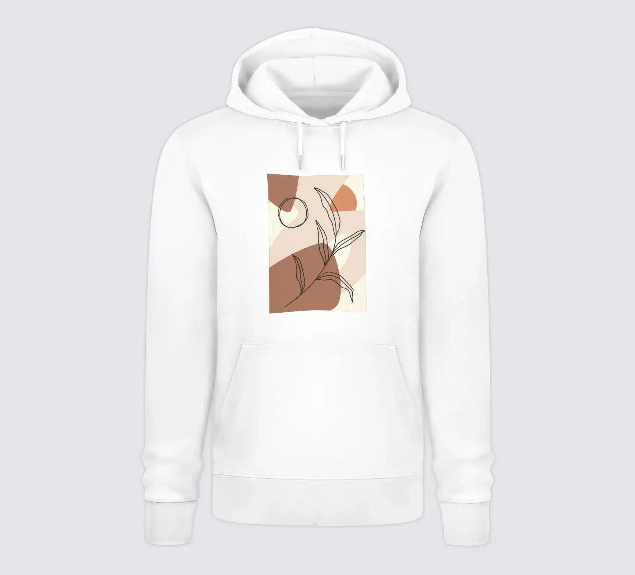 Line art di foglie moderne felpa con cappuccio da Aiden Garcia