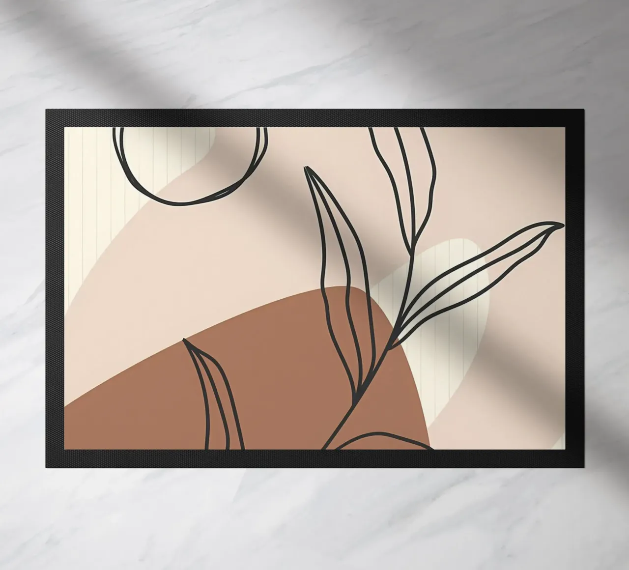 Line art di foglie moderne zerbino da Aiden Garcia