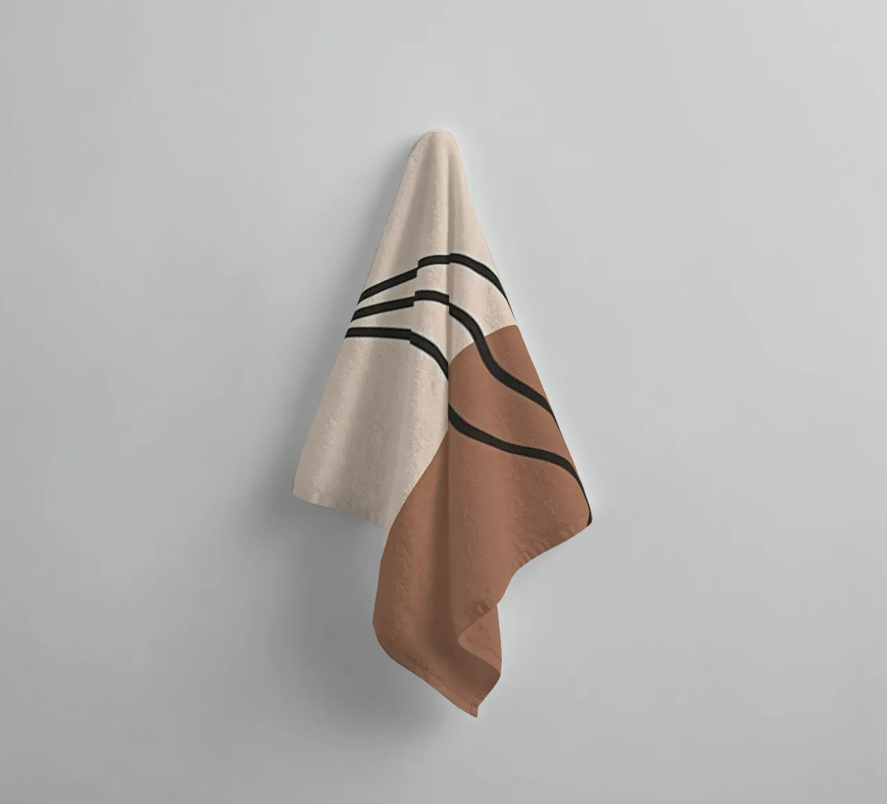 Modern leaf line art towel by Aiden Garcia