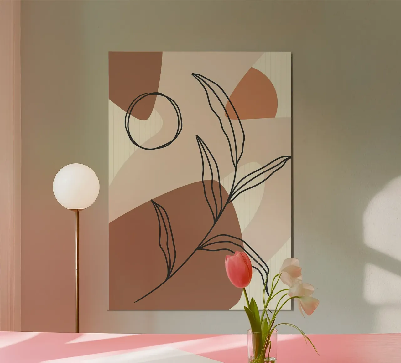 Modern leaf line art hahnemühle by Aiden Garcia