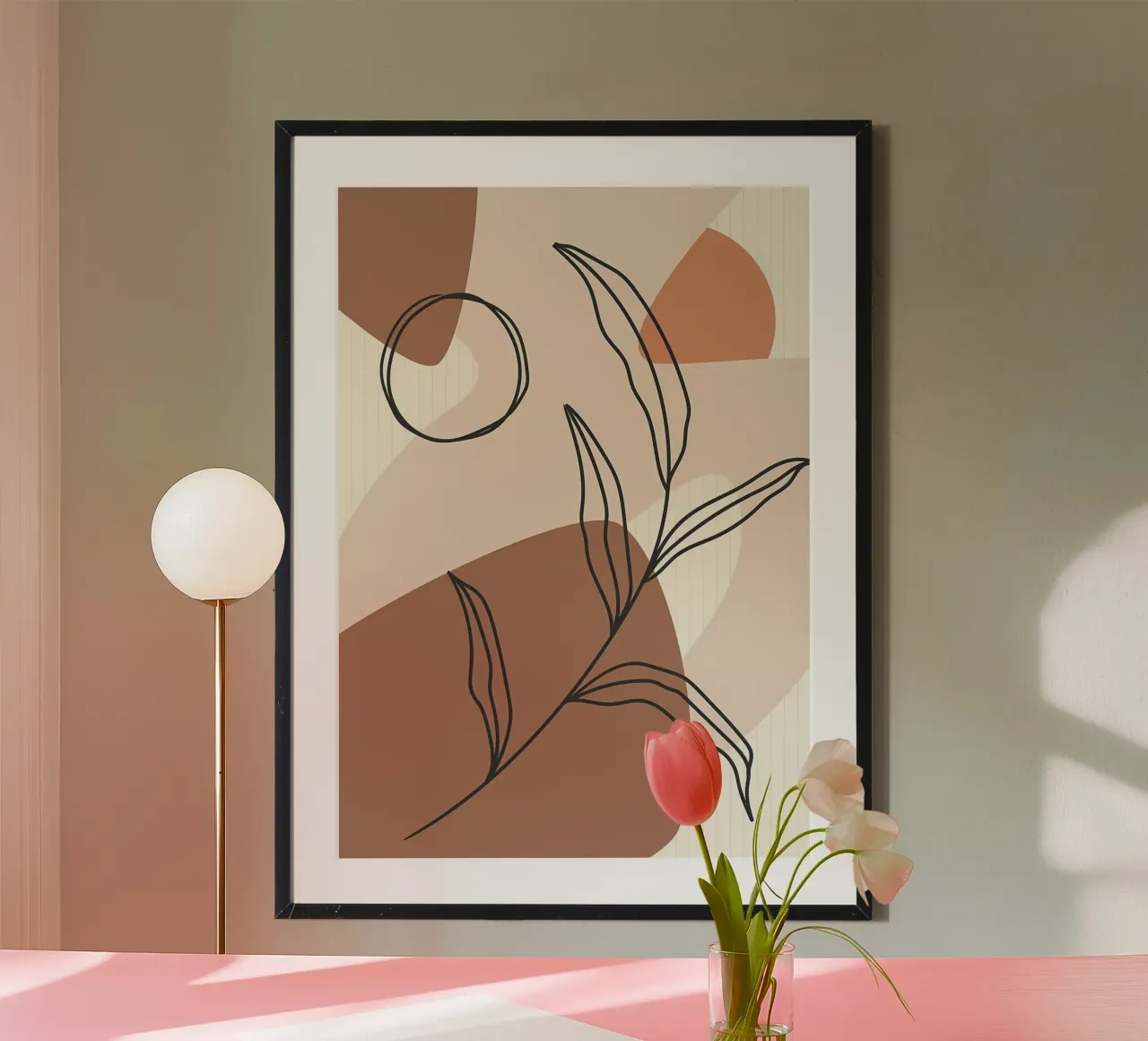 Modern leaf line art hahnemühle by Aiden Garcia