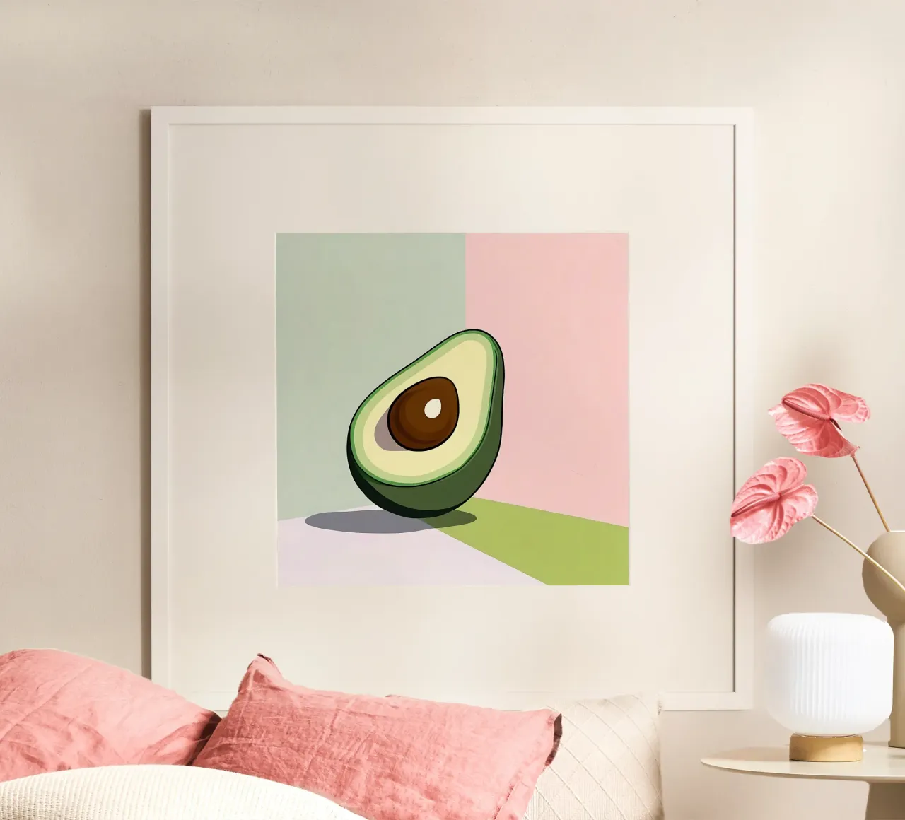Avocado_Stil_A_3 poster con telaio in plastica da Pink- und LoveArt by LK