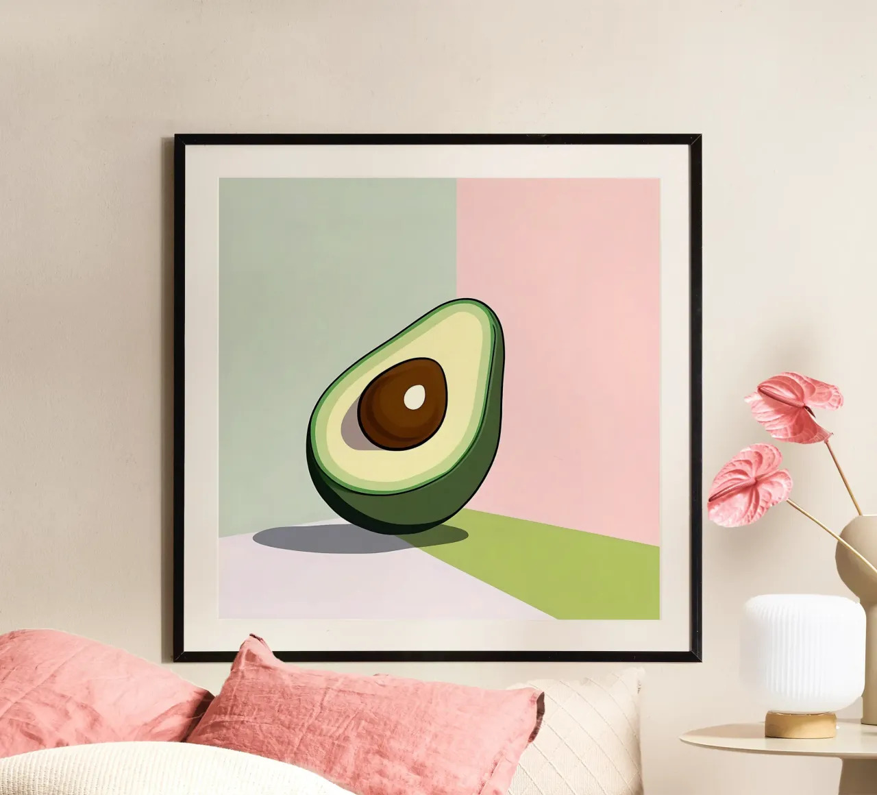 Avocado_Stil_A_3 poster con telaio in plastica da Pink- und LoveArt by LK