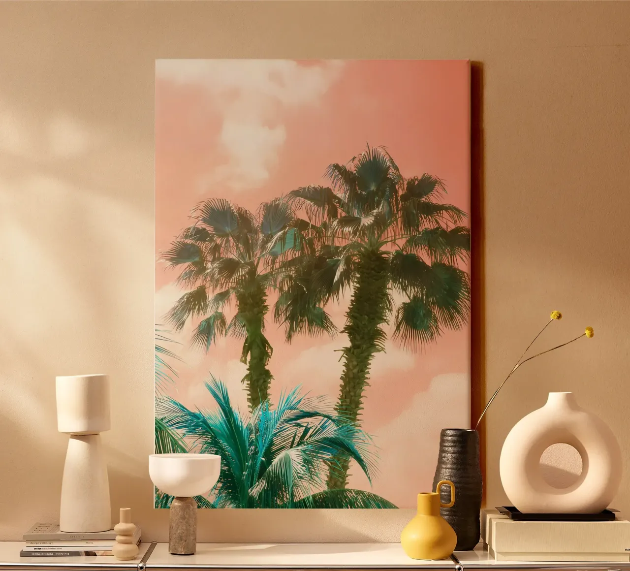 Palm Trees Summer Vibes 2 canvas by Matthew Katz