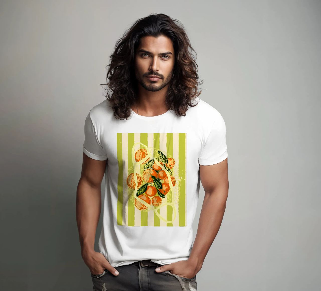 Mandarini retrò in borsa a rete t-shirt da EDMPROJECT