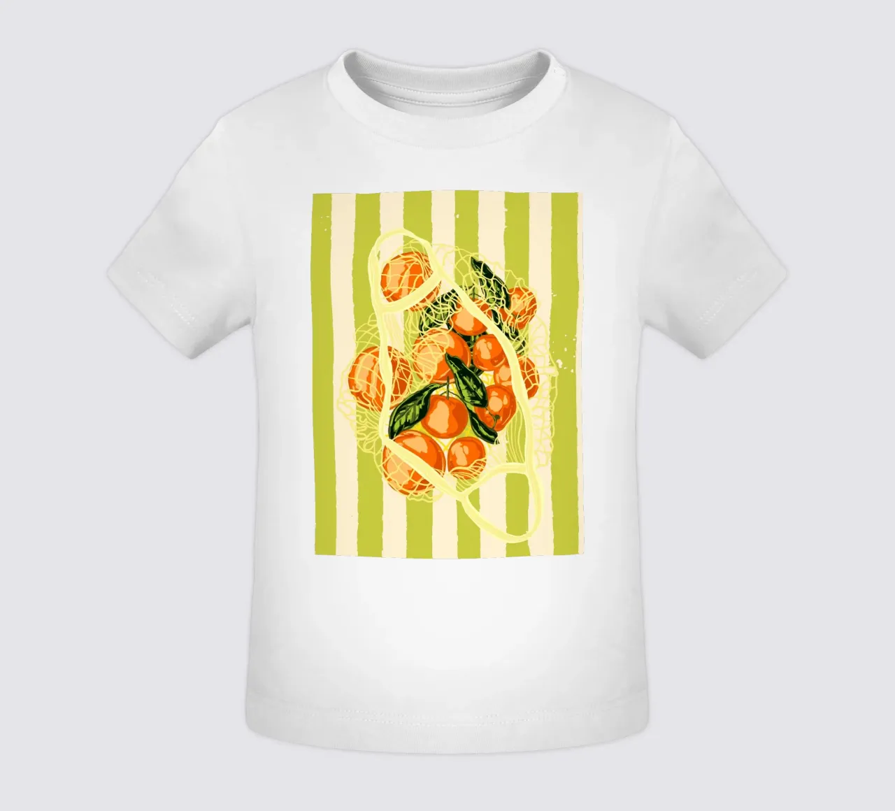 Mandarini retrò in borsa a rete maglietta neonato da EDMPROJECT