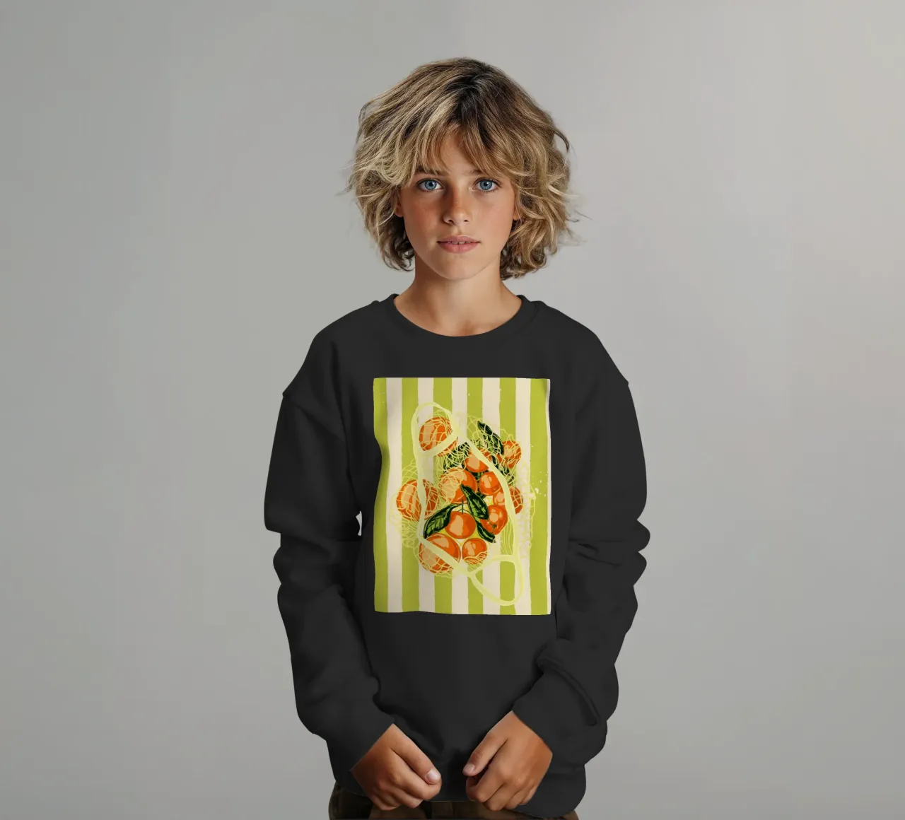 Mandarini retrò in borsa a rete felpa bambino da EDMPROJECT