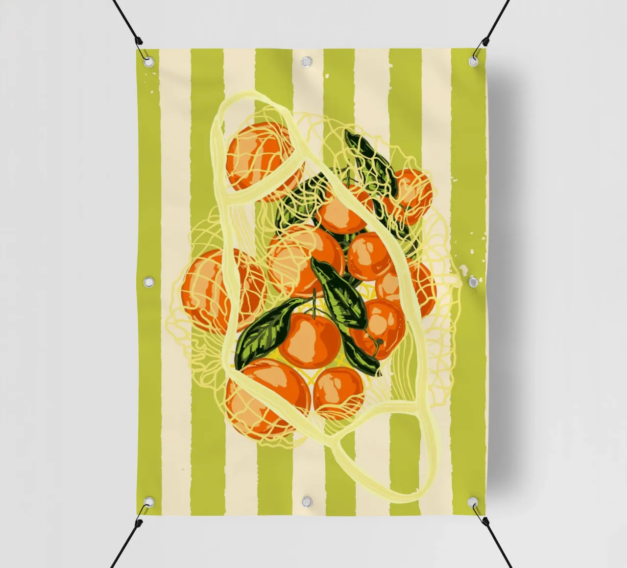 Mandarini retrò in borsa a rete telo in pvc da EDMPROJECT