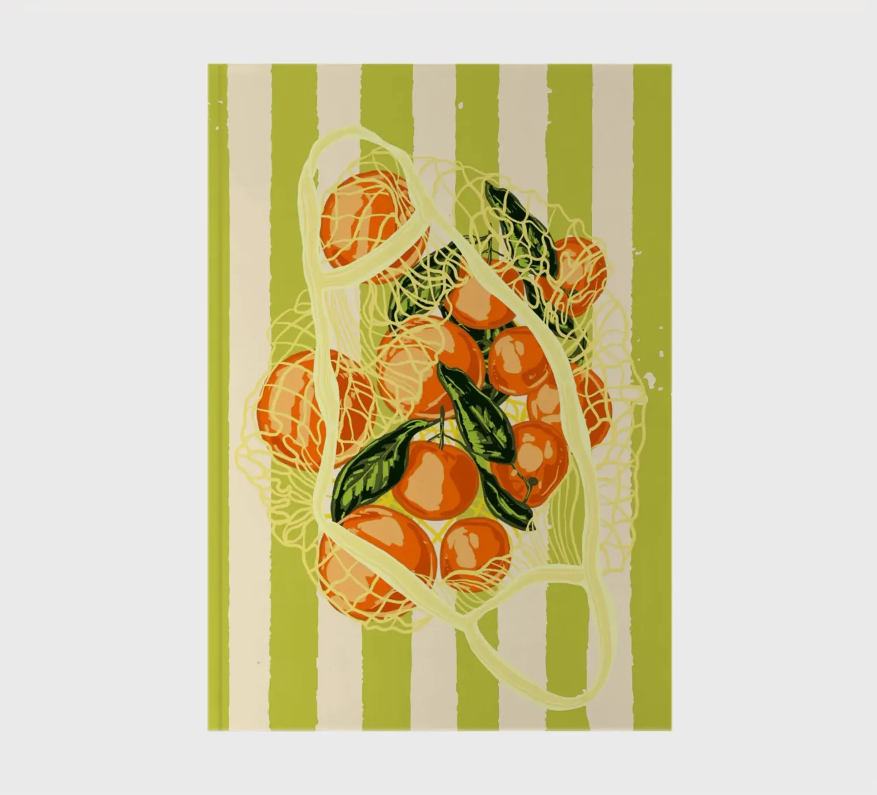 Mandarines rétro dans un sac en filet carnet de notes de EDMPROJECT