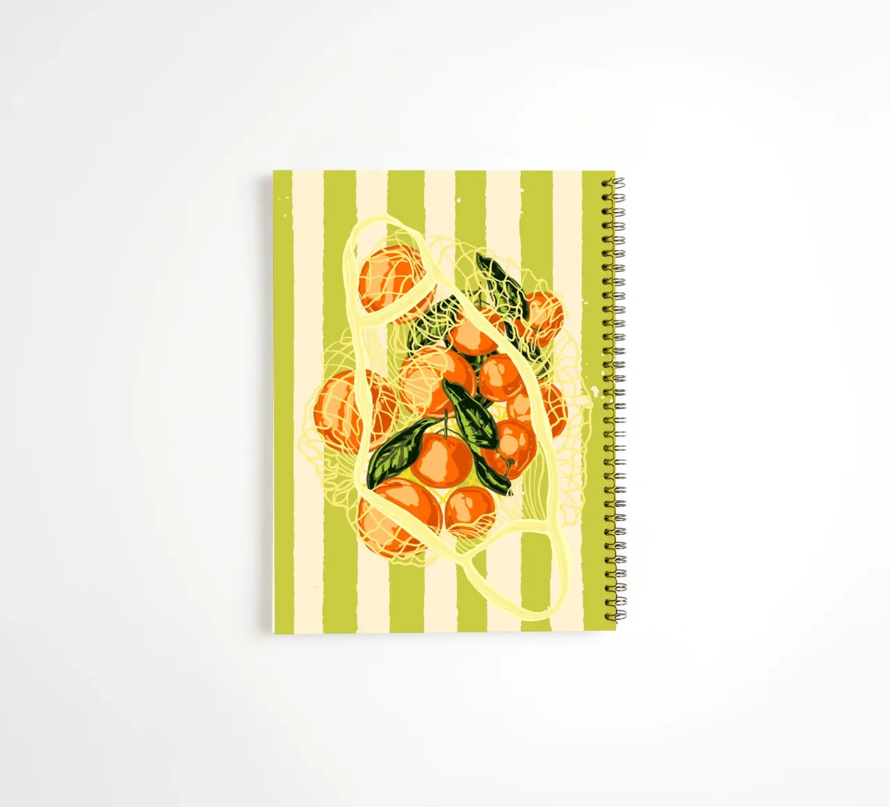 Retro Tangerines in Mesh Bag spiral notebook by EDMPROJECT