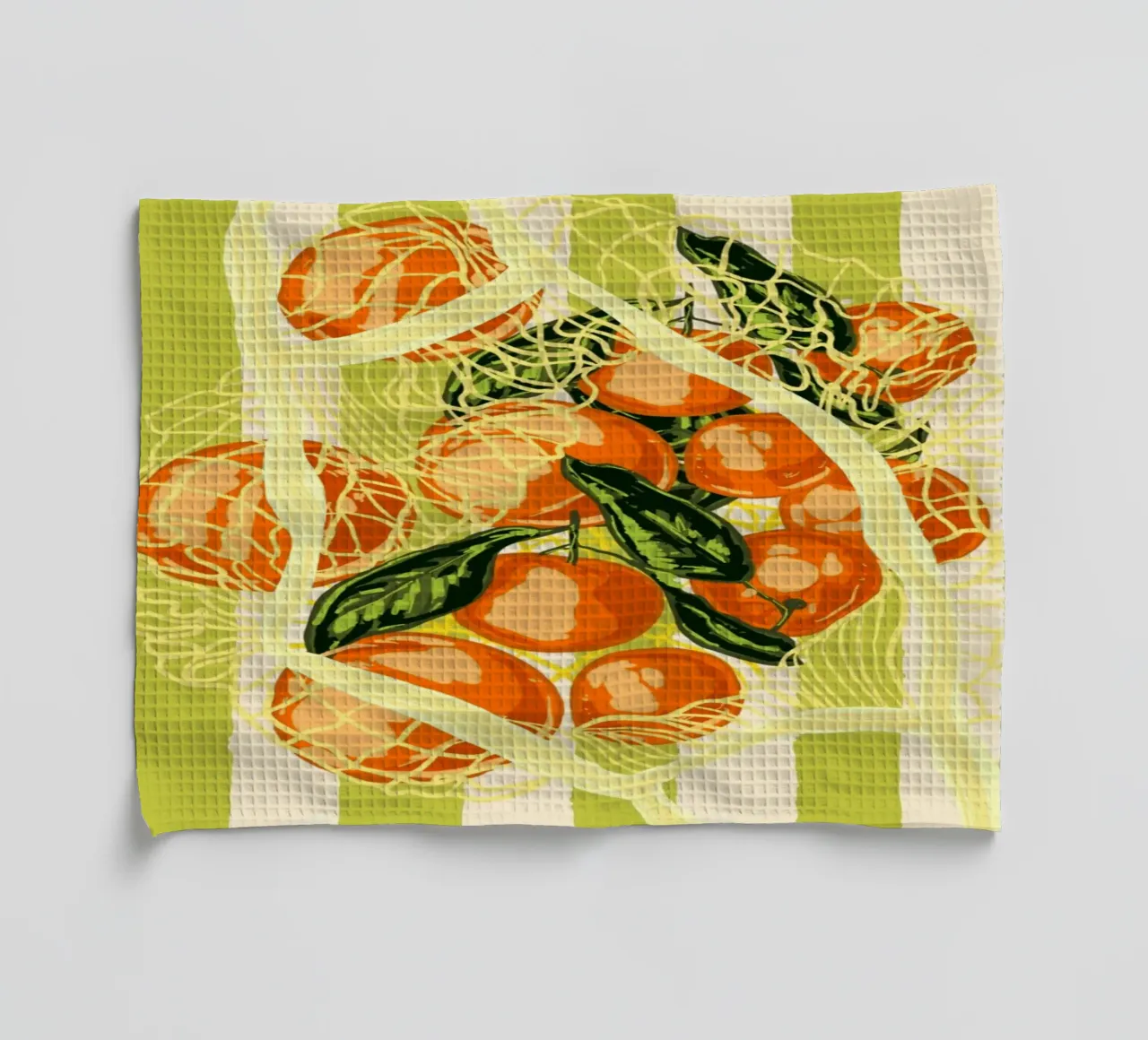 Mandarines rétro dans un sac en filet torchon de EDMPROJECT