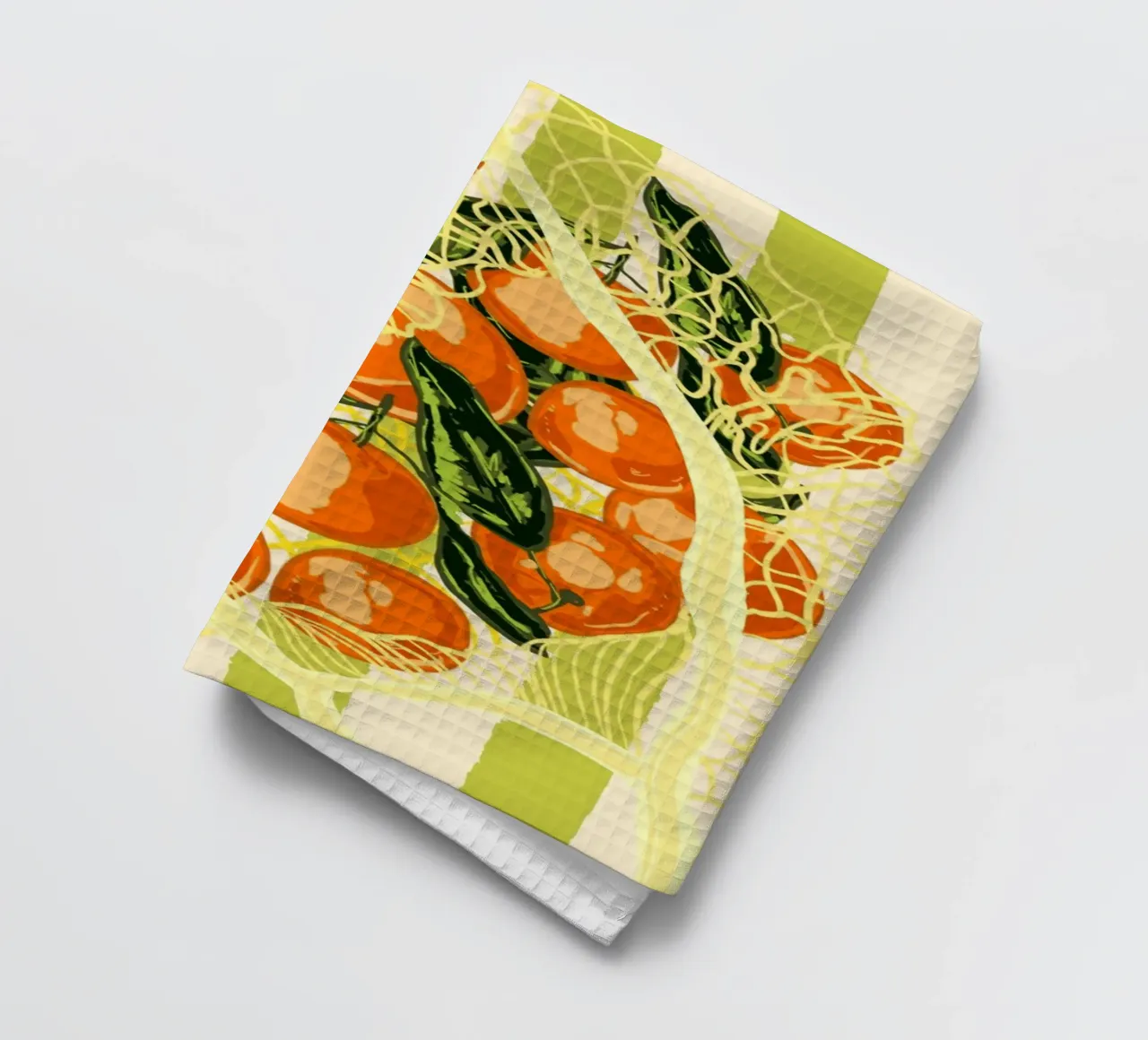 Retro Tangerines in Mesh Bag tea towel by EDMPROJECT