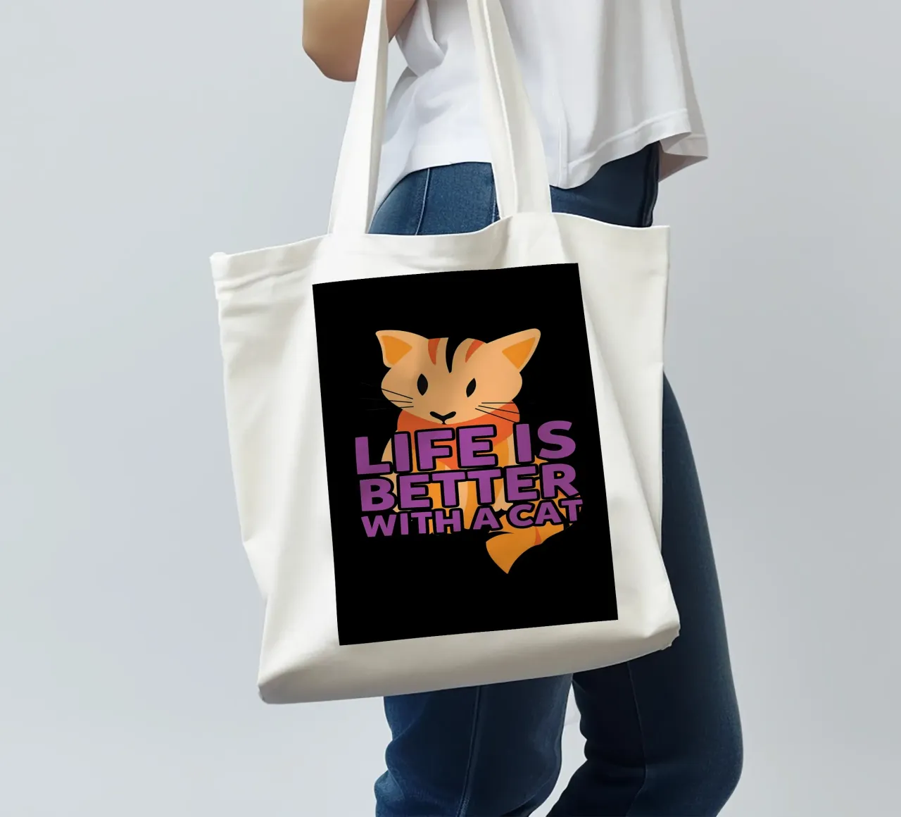 Mi piacciono molto i gatti Ok borsa in juta da Bartosz Powalka